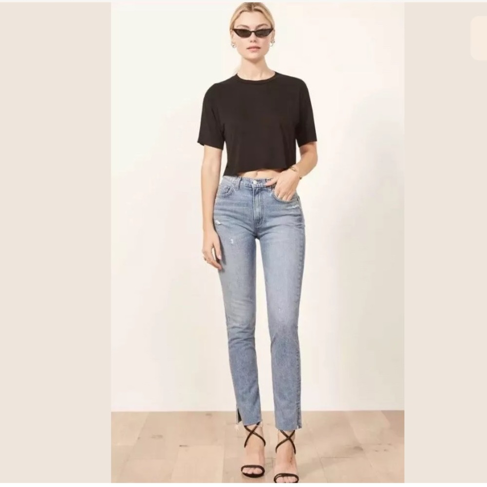 Reformation Julia High Rise cigarette split hem